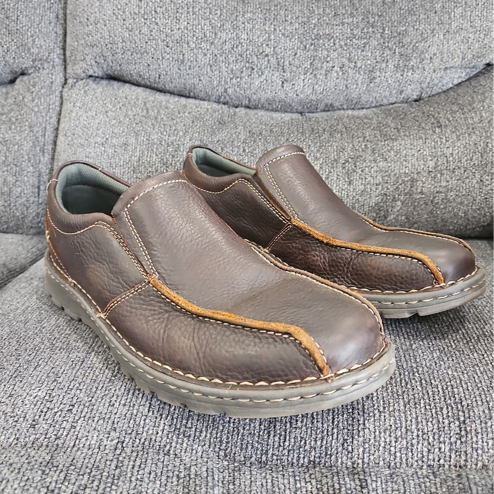 Clarks Vanek Step Men's Size 11 Brown Leather Casual Slip On Loafers Shoes